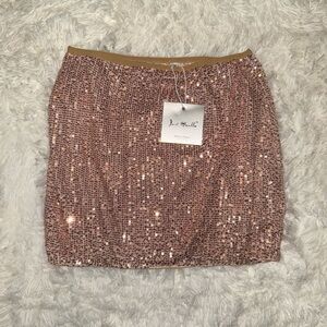 Just Quella Gold Sequin Skirt